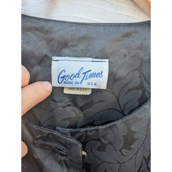 Womens Vintage Dark Romantic Button Front Blouse Sz 14 Whimsigoth Peplum Gothic - Picture 2 of 8